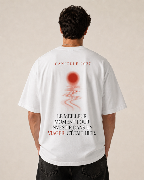 T-shirt Not Legal porté de dos - Canicule 2027, le meilleur moment pour investir dans un viager c'était hier