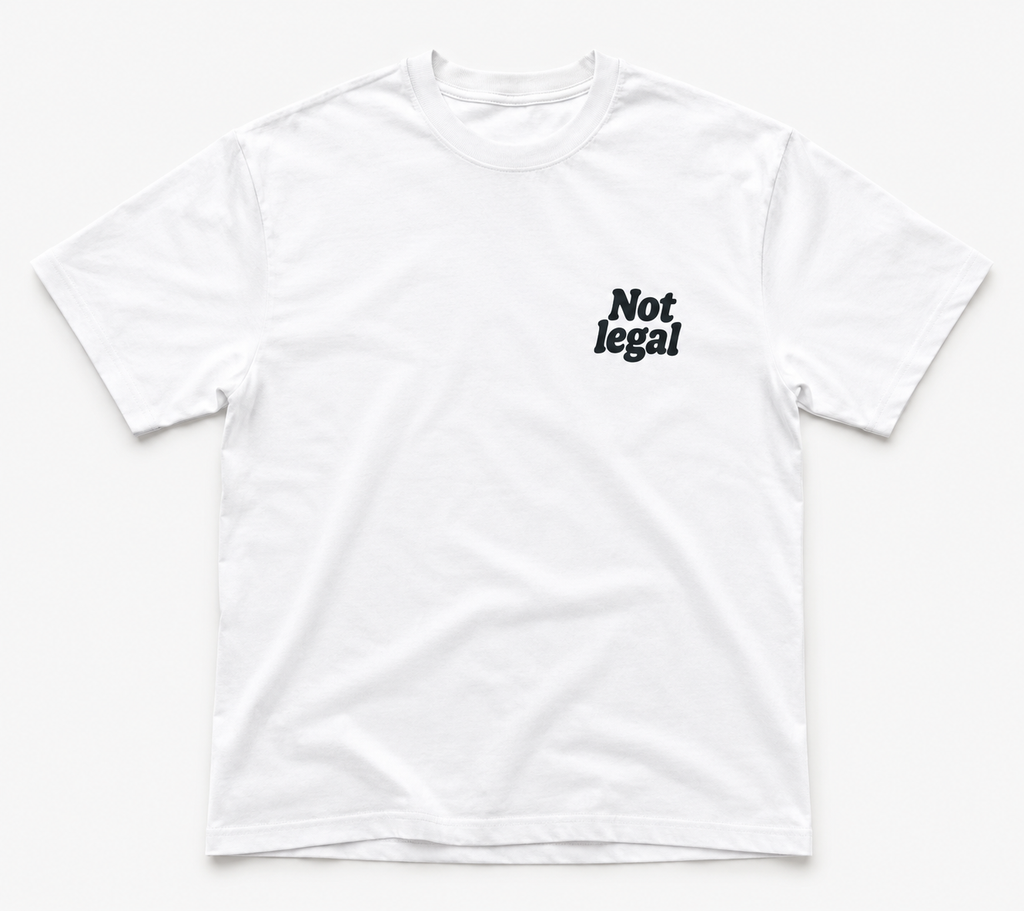 T-shirt Not Legal vue de face, logo poitrine
