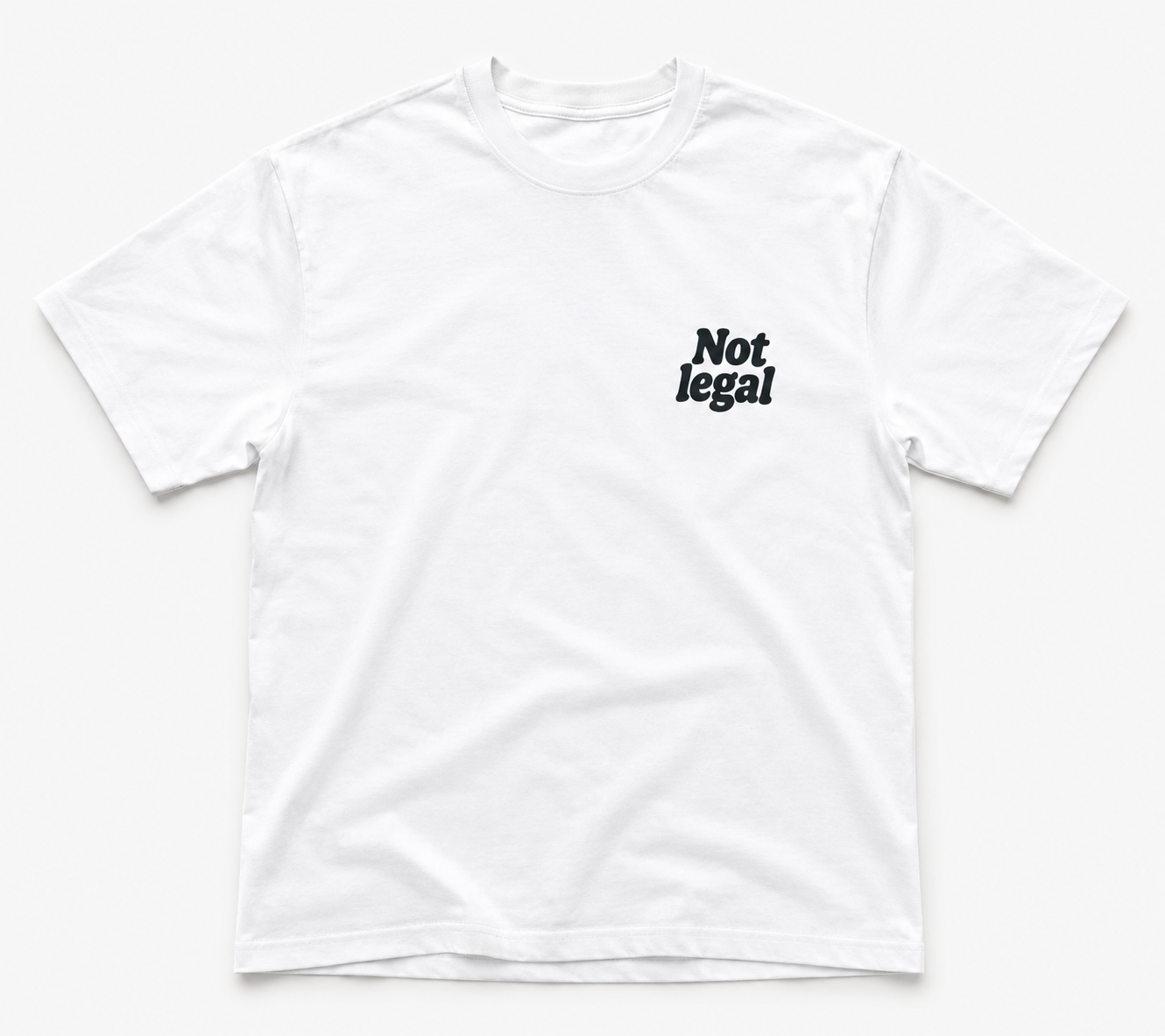 T-shirt Not Legal vue de face, logo poitrine