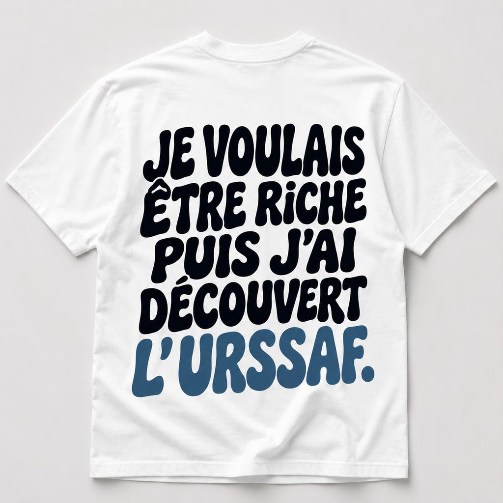 T-shirt Je voulais être riche à plat