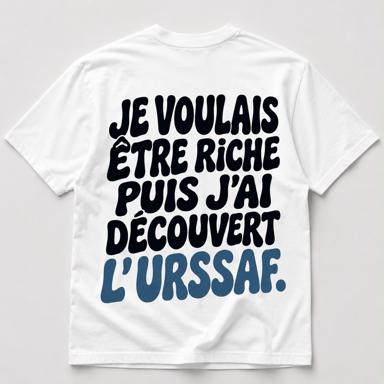 T-shirt Je voulais être riche à plat